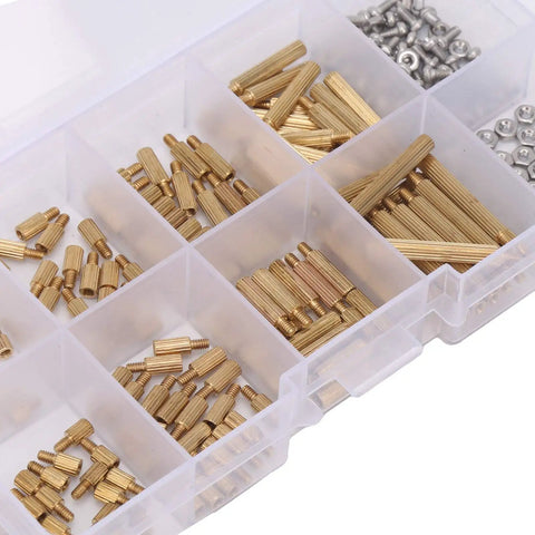 Brass Standoff Spacer Kit For PC Build Rig 260 Pcs M2 Threaded Spacers With Nut Assortment And Stainless Hardware Male And Female Column Screws in organizer box