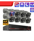 Smooth Plug And Play 8MP 4K PoE NVR Security Camera Kit With Smart Motion Detection And Crisp Color Night Vision showcasing 6 cameras and NVR.