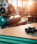 Top Tier L110 Flexible Rubber Spider Insert For L Jaw Coupling With Superior Vibration Damping And Tough Ureane Construction Made To Fit Lovejoy And Woods Industrial Systems Perfectly on a work table.