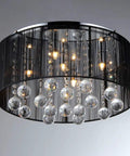 Black Jasmine Crystal Chandelier 5 Light Indoor Ceiling Fixture With Chrome Finish Metal And Crystal Pendant Light ETL Listed