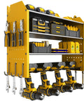 Tool Organizer Wall Mount With Charging Station, 4 Tier Garage Storage Rack With Cordless Drill Holders And Side Hooks