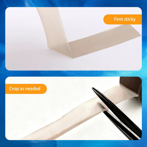 Heavy Duty PTFE Film Tape 0.8 Inch By 33 Ft High Temp 0.06mm Thick With Single Sided Adhesive for Sealers, showing roll and cutting process