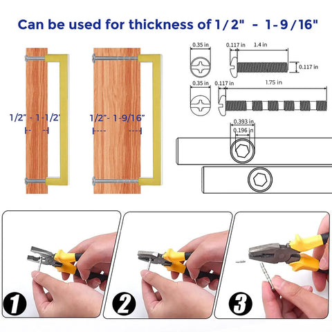 30 Pack Seven And A Half Inch Square Cabinet Handles Brushed Brass Drawer Pulls For Cabinets Cupboards Kitchen Hardware installation steps and measurements