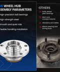 Comparison of new and old rear wheel bearing and hub assembly for Audi and Volkswagen cars with ABS 5 lug 2 pack
