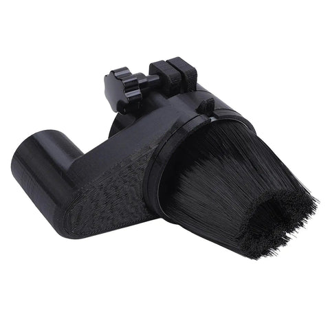 Heavy Duty CNC Router Dust Cover For 65MM And 1.5 KW Spindle Motors, black brush attachment for efficient dust collection.