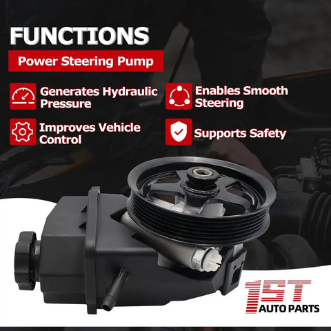 Chevrolet Impala Power Steering Pump With Reservoir And Pulley 3.5L 3.9L V6 2006 2011 Direct Fit Replaces OE 15267585 96 69989