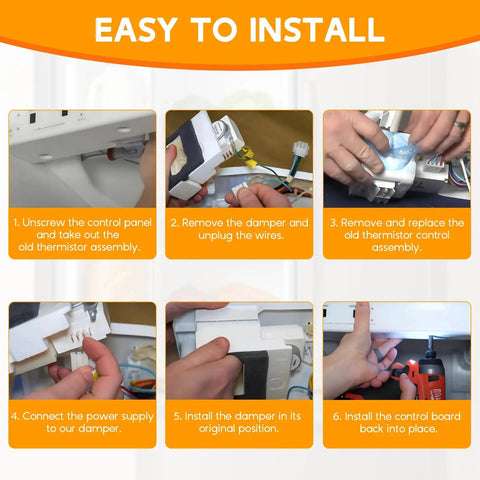 Step-by-step install of Upgraded Air Damper Control Assembly And Refrigerator Thermistor Kit For Frigidaire Crosley White Westinghouse
