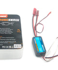 Remote Controlled AUX On Off Switch Relay For Cars Trucks Boats Drones And LED Lighting 7A Max Current with packaging.