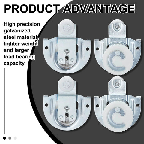 8 Pack Sliding Closet Door Rollers Kit For Wardrobe Cabinets With Hangers And Knob Adjustable Hooks, includes four rollers