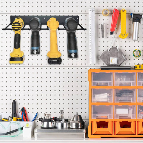 Power Tool Organizer Rack For Two Pack Wall Mount Garage Storage For Handheld And Power Tools Durable Metal Drill Holder