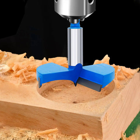 Pro Grade Forstner Drill Bit 24mm Tungsten Carbide Wood Hole Cutter in action on wooden board