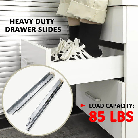 2 Pack 21 Inch Undermount Drawer Slides With Soft Close Action Full Extension Concealed Runner Set, heavy-duty load capacity 85 lbs.