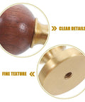 Close-up of Walnut Brass Cabinet Knobs And Vintage Drawer Pulls For Furniture Hardware With Single Hole Mount showing texture and mount detail.