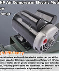 5HP Air Compressor Electric Motor 230V 22A Single Phase 3450RPM 56HZ Open Drip Proof Frame With Seven Eighths Inch Keyed Shaft