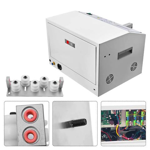 Electric Wire Stripper Machine For 0.1 To 6 Mm Wires 30 AWG To 10 AWG Automatic Cable Stripping Tool with components and internal view