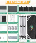 Packing list showing components of 10x20 Pop Up Gazebo With Mosquito Netting Sidewalls No Tools Needed One Push Easy Up Canopy