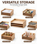 3 Pack Stackable Wood Letter Trays For A4 Paper Documents Mail Files Folders And Receipts Office Desk Organization Perfect