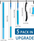 5-piece Universal Dryer Vent Cleaning Kit With Vacuum Hose Attachments And Lint Removal Tools displayed with dimensions