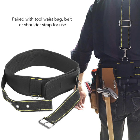 Pro Level Utility Tool Belt For Tradesmen And Carpenters Crafted From Tough 1200D Oxford Fabric With Quick Release Buckles displayed on a person.