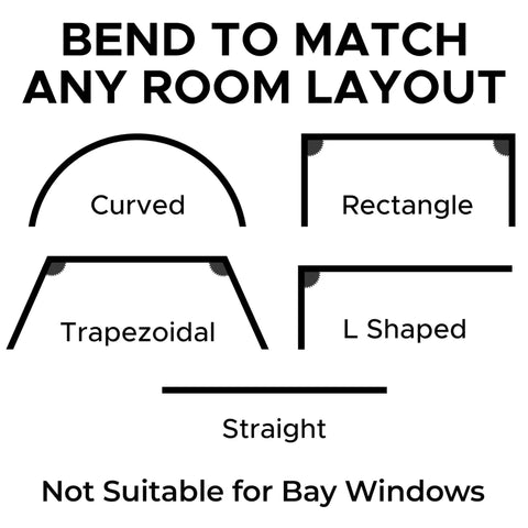 Flexible Aluminum Ceiling Curtain Track 13.1ft Bendable Wall Mount Kit, heavy-duty alloy rail for curved, rectangle, L-shaped rooms
