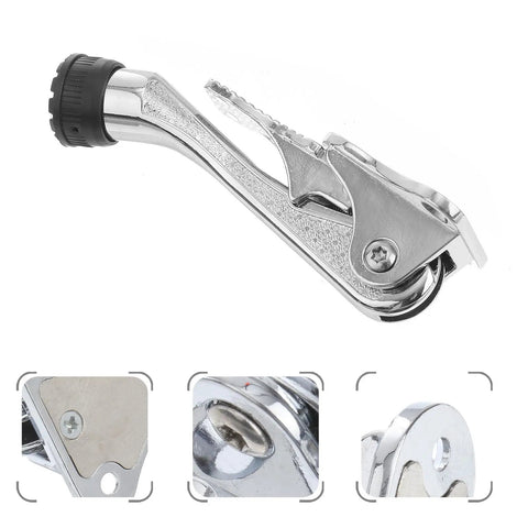 Kickdown Door Stopper Heavy Duty Zinc Alloy Door Stopper Sturdy Construction Rubber Tip Adjustable Bottom Knob Holds Open Doors