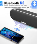 96GB Bluetooth 5.0 MP3 Player With Lossless Music MP4 Support FM Radio HD Speaker Super Light Metal Shell Touch Button Control Great For Sports And Kids On The Go showing connection with speaker