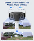 4K Outdoor Security Camera With 180 Degree Ultra Wide View And Dual Lens Color Night Vision showcasing wide-angle vision