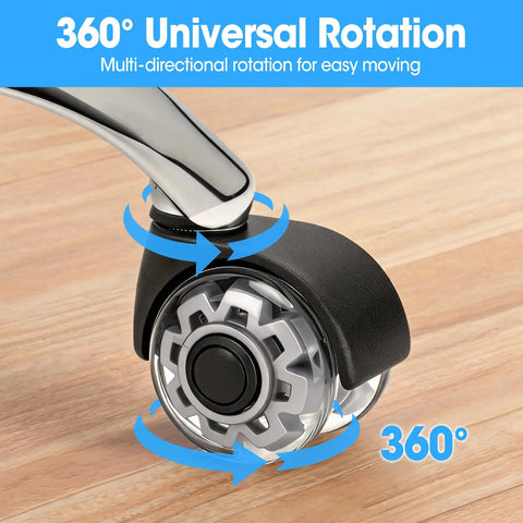 Heavy Duty Roller Blade Office Chair Wheels Set Of Ten Premium Caster Replacement For Hardwood And Carpet 7 16 By 7 8 Inch Stem Fits Most Desks with 360° universal rotation feature.
