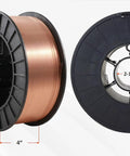 Close-up of ERCuSi A Silicon Bronze MIG Wire 0.045 Inch Diameter, 30 Lb Spool showing dimensions for welding metals.