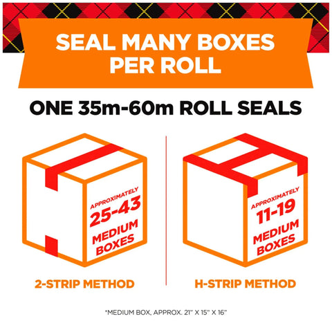 Ridiculously Strong Clear Packing Tape For Moving And Home Storage Boxes Heavy Duty Self Sealing Adhesive 1.88 By 54.6 Yards Three Inch Core Six Roll Pack All Weather Kick Butt Grip Clear Finish