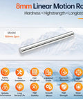 Hot Deal On 2pcs High Performance 8mm X 150mm Linear Motion Rods Shaft Guide Rails For Smooth Precision CNC Projects With Chrome Plating, shiny steel rod.