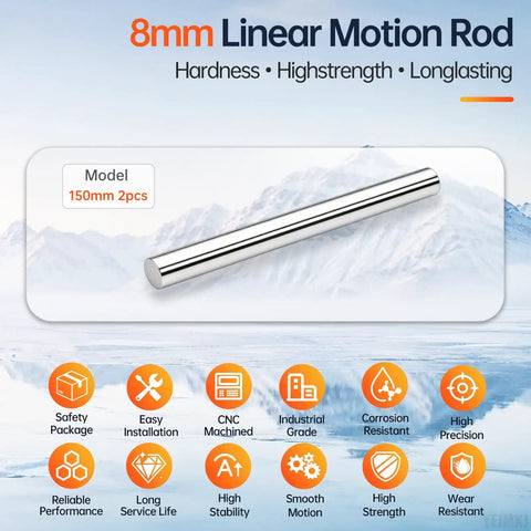 Hot Deal On 2pcs High Performance 8mm X 150mm Linear Motion Rods Shaft Guide Rails For Smooth Precision CNC Projects With Chrome Plating, shiny steel rod.