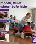 Child using Tot Approved Kid Wiggle Ride On Car Battery Free Twist And Go Steering Play Vehicle Builds Balance Motor Skills For Ages Two Plus Indoor Outdoor Rollin Fun In Vivid Red.