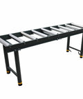 Intsuprmai 9 Roll Adjustable Conveyor Stand Table, Heavy Duty roller feed station with chrome rollers and sturdy frame.