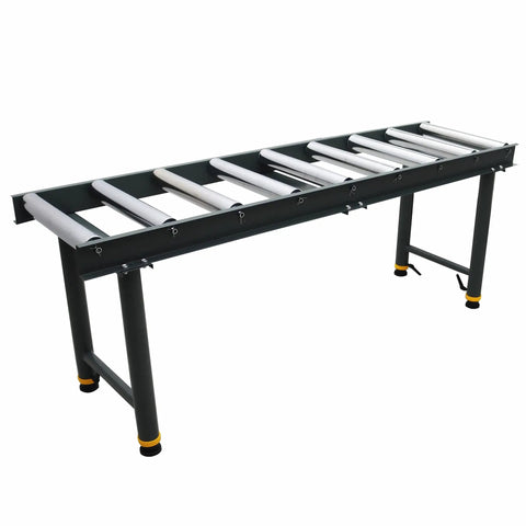Intsuprmai 9 Roll Adjustable Conveyor Stand Table, Heavy Duty roller feed station with chrome rollers and sturdy frame.