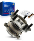 Rear Wheel Bearing And Hub Assembly For Nissan Rogue AWD 2014 2019 Rogue Sport AWD 2017 2022 Rogue Select AWD 2014 2015 5 Lug Replacement Part With Premium Quality Materials And Easy Install displayed with box and manual