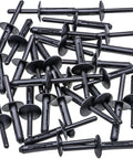 Heavy Duty 30 Pack 1/4 Inch Hole Fender Liner Rivets Slick Nylon Wheelhouse Clips And Bumper Cover Retainers close-up view.