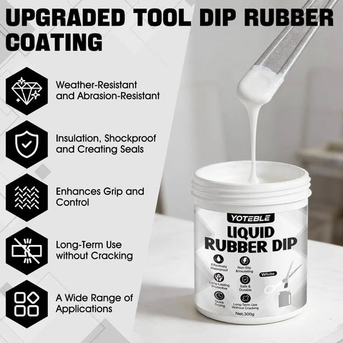 Peelable Rubber Dip For Tools White Plastic Dip Grippy Anti Slip Durable Tool Handle Coating Waterproof Protection 300g