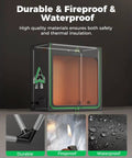 Beefed Up Extra Large Resin 3D Printer Enclosure With Fan Interface And Temperature Control, showing durable, fireproof, waterproof features.