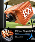 Orange Magnetic Golf Cart Phone Holder With 28 Strong Magnets, Military-Grade Durability, Fits EZGO Yamaha Club Car