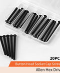 Pro Shop Ready M6 Socket Head Cap Screw Assortment Pack features black button head socket cap screws in a clear case.