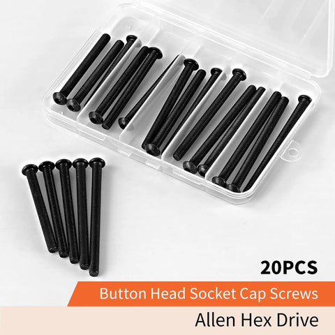 Pro Shop Ready M6 Socket Head Cap Screw Assortment Pack features black button head socket cap screws in a clear case.
