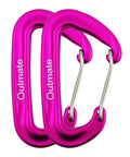 Ultra Lightweight 12kN Heavy Duty Carabiner Clip 3 By 2 Inch Aluminum Alloy Wire Gate Pink Built Tough For Hiking Camping Keychains