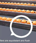 Portable Unpowered Gravity Conveyor Gears Up For Smooth Moves With Sturdy Abs Rollers And Reinforced Steel Frame showing equidistant ABS rollers.