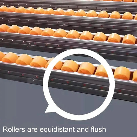 Portable Unpowered Gravity Conveyor Gears Up For Smooth Moves With Sturdy Abs Rollers And Reinforced Steel Frame showing equidistant ABS rollers.