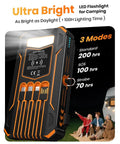 On The Go 48000mAh Solar Charger Power Bank With Four Solar Panels Wireless Charging Four Built In Cables PD QC 3 Fast USB C Flashlight