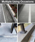 Slim Low Profile Trench Drainage Kit in various outdoor installations including pathways and balconies, stainless steel, heavy duty.