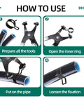 How to use the 227 Piece Spring Band Hose Clamp Kit with swivel flat band, showing steps from preparation to fixation.
