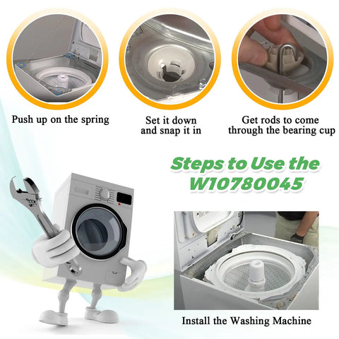 Steps to use Heavy Duty Washer Suspension Rods Kit Four Pack Replace W10780045 W10537442 for Whirlpool Kenmore Maytag.