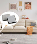 Heavy Duty 12 Pack Furniture Sliders For Carpet And Hardwood Floors Slick Self Stick Movers showcasing rubber foam pad on sofa leg.